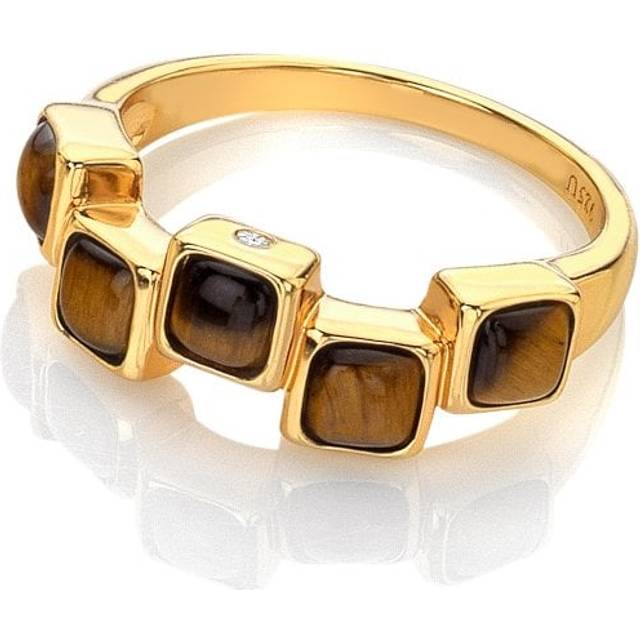 Square Stepped Tigers Eye Ring DR269 / Size M