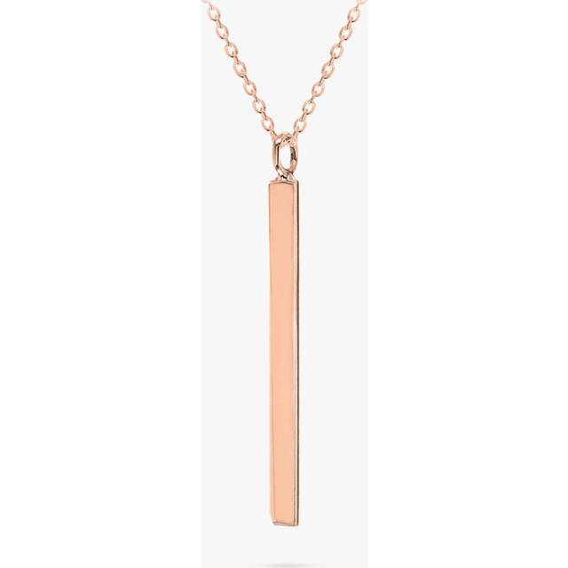 Rose Plated Vertical Bar Necklace - Rose Gold - One Size - Golden Moments