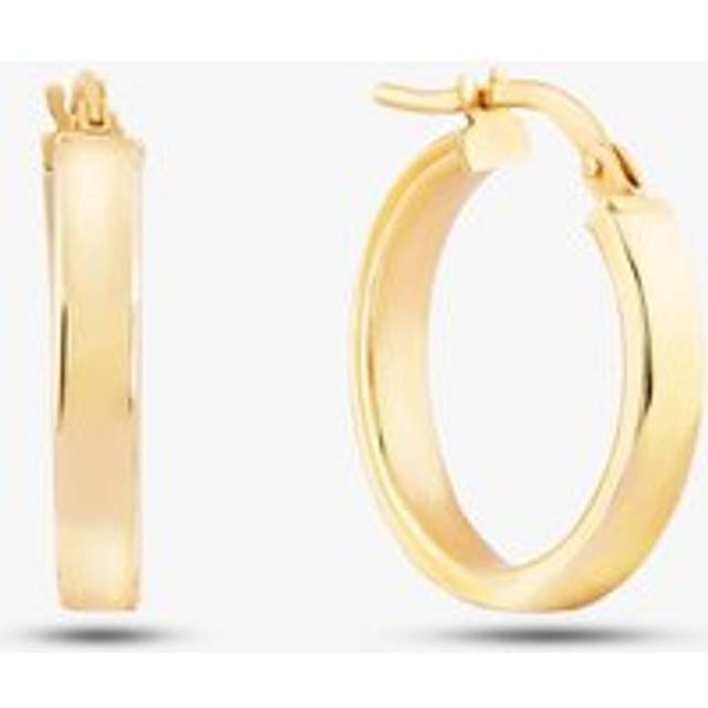9ct Yellow Gold Plain Flat Hoop Earrings 1.51.0889
