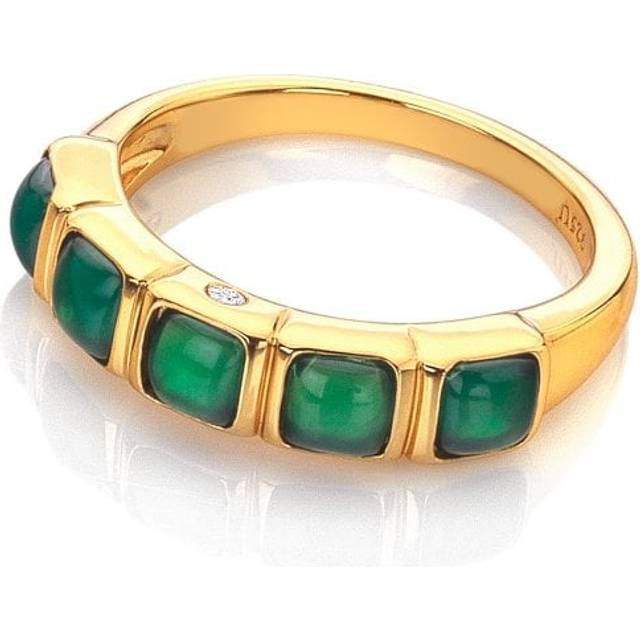 Square Green Agate Ring DR265 / Size M