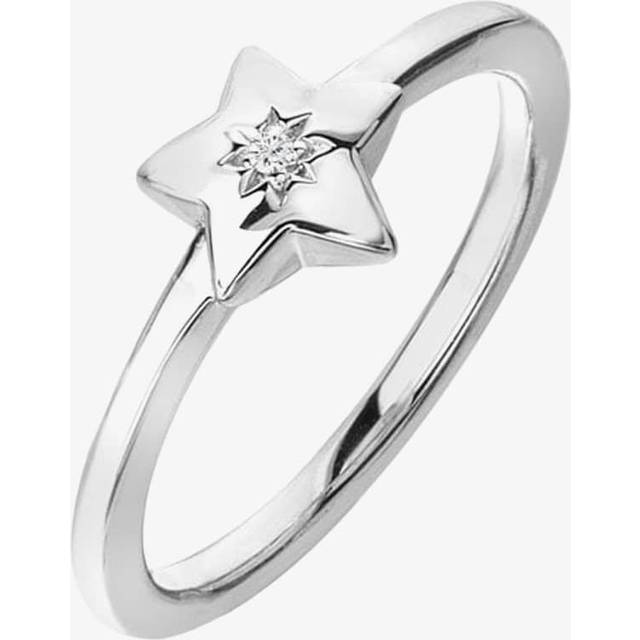 Hot Diamonds Star Ring, Silver, Size S, Women - Ilver