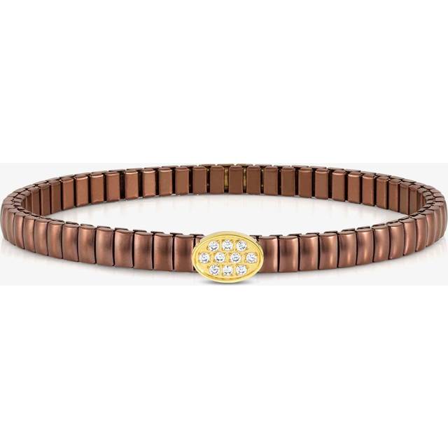 Nomination XTE Life Brown Finish Stainless Steel Cubic Zirconia Oval Bracelet 046012/053