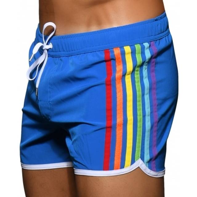 Andrew Christian Luxe Pride Swim Shorts - Electric Blue