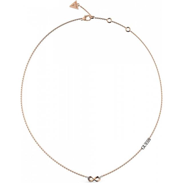 Guess Ladies' Rose Tone Stone Set Infinity Necklace
