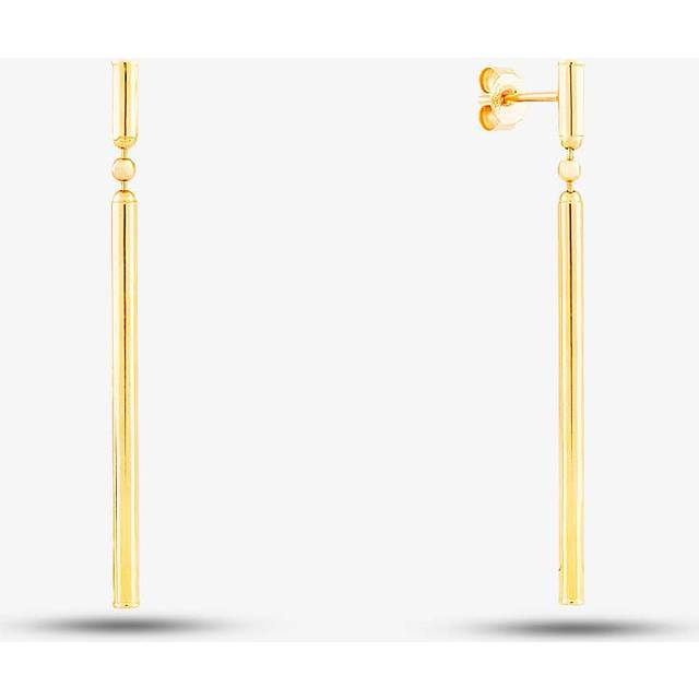 9ct Yellow Gold Round Bar Dropper Earrings 1.56.3939