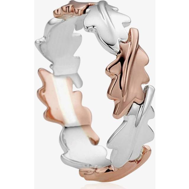 Clogau Silver 9ct Rose Gold Royal Oak Leaf Ring 3SOLR/M - Two Colour