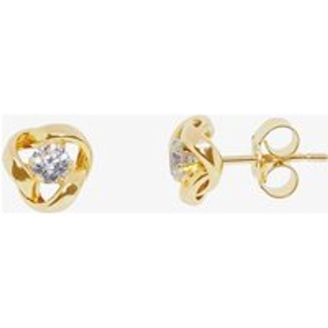 9ct Yellow Gold Cubic Zirconia Knot Stud Earrings E39-5229-Y
