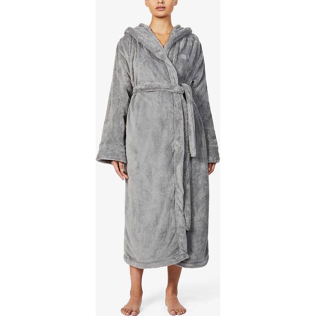 Soho Home Womens Grey Logo-embroidered Recycled-polyester House Robe 1 Size - GREY