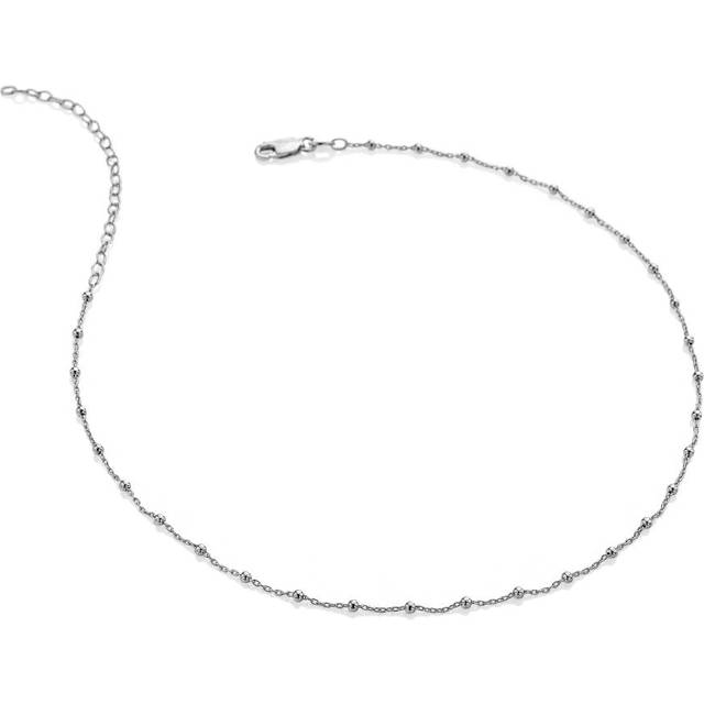 Hot Diamonds Intermittent Bead Cable Chain Choker, Silver, Women - Ilver
