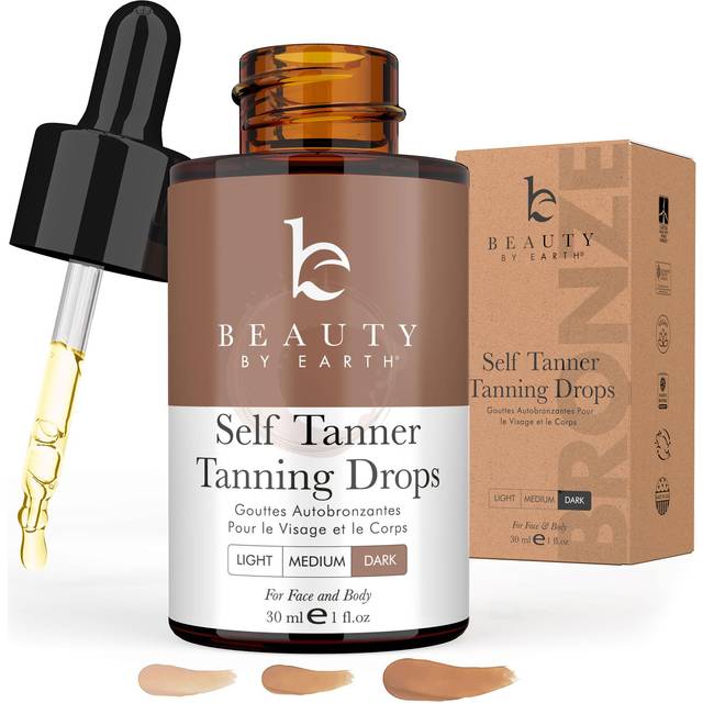 Beauty By Earth, Self Tanner Tanning Drops, Dark, 1 fl oz (30 ml)