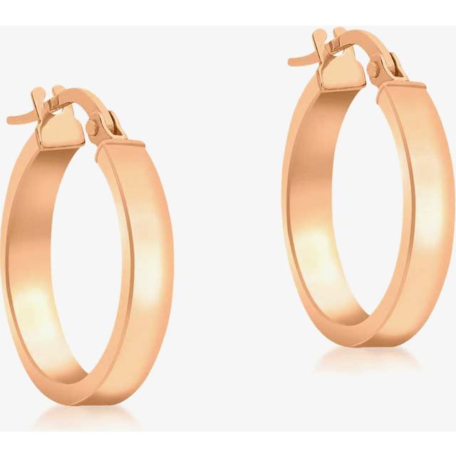 9ct Rose Gold Plain Flat 15mm Hoop Earrings 5.51.0899