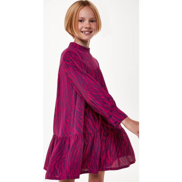 Whistles Kids' Zebra Print Swing Dress, Purple/Multi