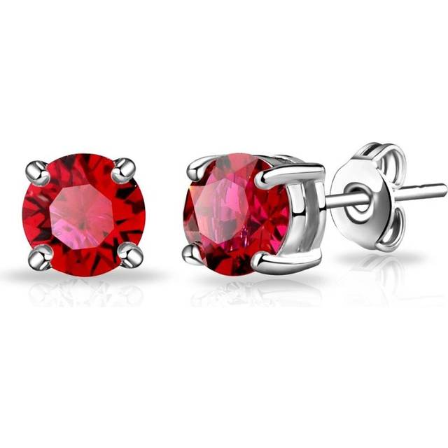 July (ruby coloured) birthstone earrings created with zircondia® crystals