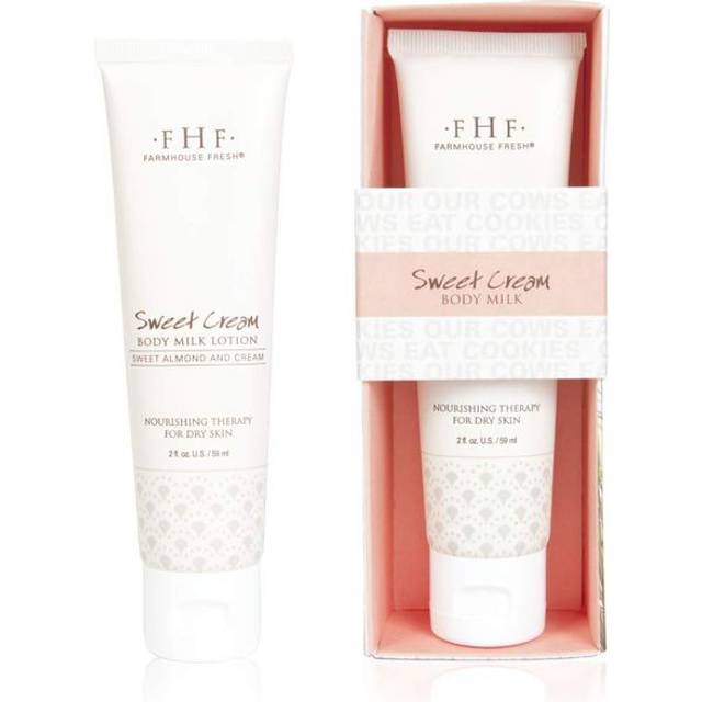 FarmHouse Fresh Sweet Cream Body Milk Travel Lotion  Sweet Cream  2 fl. oz.