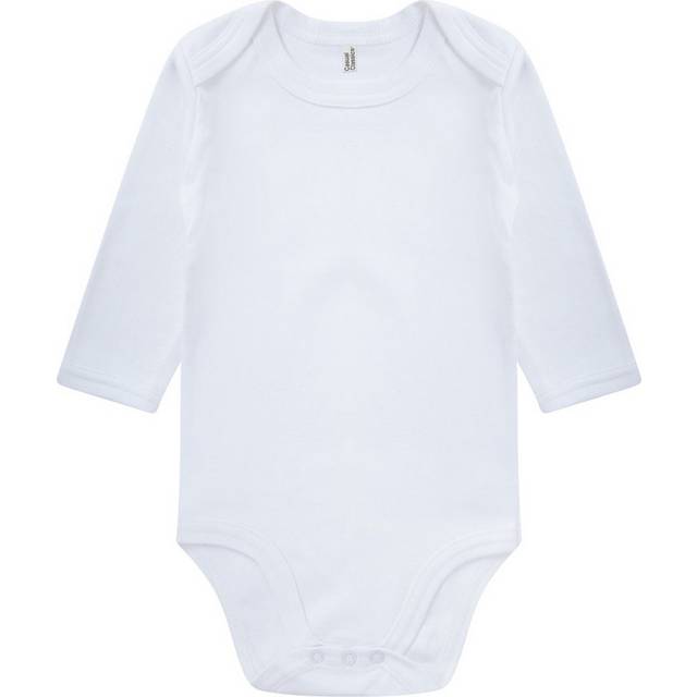 (0-3 Months, White) Casual Classics Baby Long-Sleeved Bodysuit