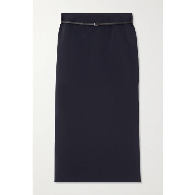 16ARLINGTON - Delta Belted Cady Maxi Skirt - Navy - Blue - UK 16