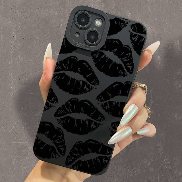 SHEIN Kiss Printed Phone Case Compatible With Apple IPhone 15/15Pro