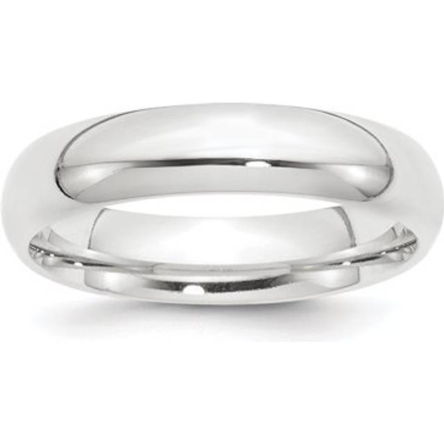 Platinum unisex lightweight comfort fit 5mm half round wedding band size 4 to 12