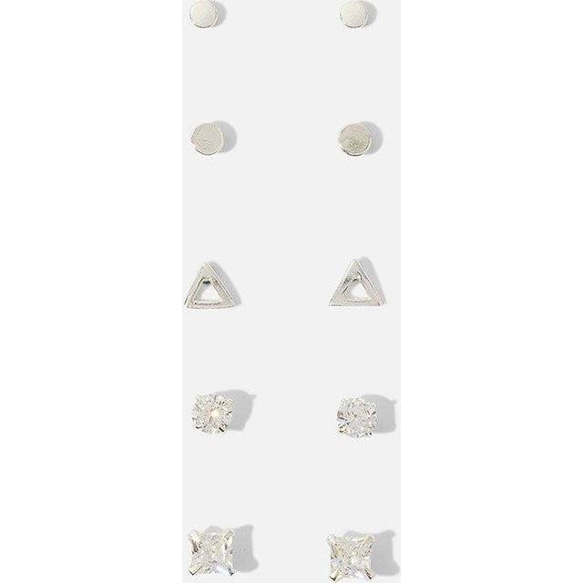 5-Pack Sterling Silver Shape Stud Earrings Women's - Accessorize - One Size