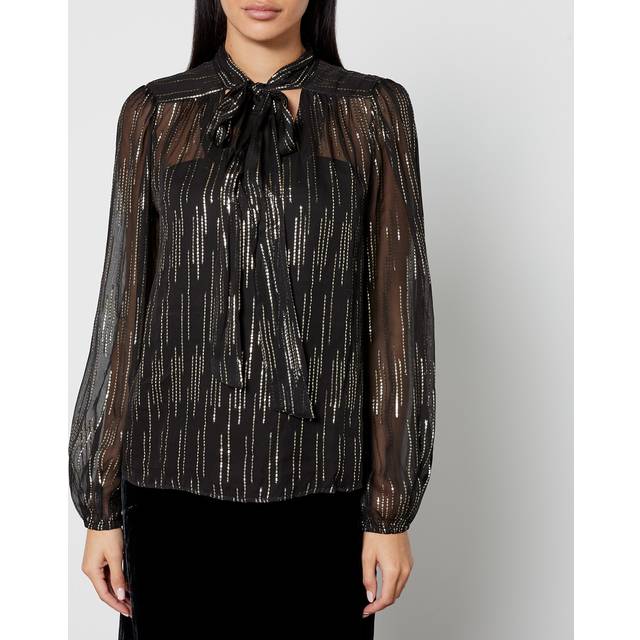 RIXO moss - raindrop jacquard black Jacquard Top Regular / M/UK12 - Black