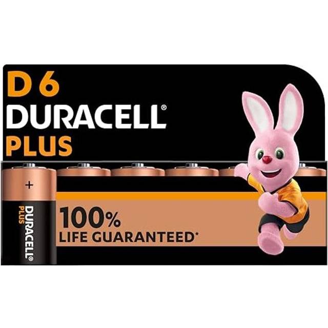 Plus D Batteries (6 Pack) - Alkaline 1.5V - 100% Life Guarenteed - Reliability For Everyday Devices - 0% Plastic Packaging - 10 Year Storage - LR20