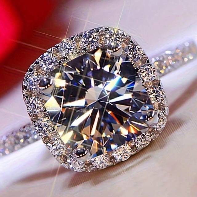 SHEIN Luxury S925 Pure Silver Four-Prong Set Square Geometric Cz Couple Ring For Women, Jewelry Wedding Engagement Bridal Jewelry