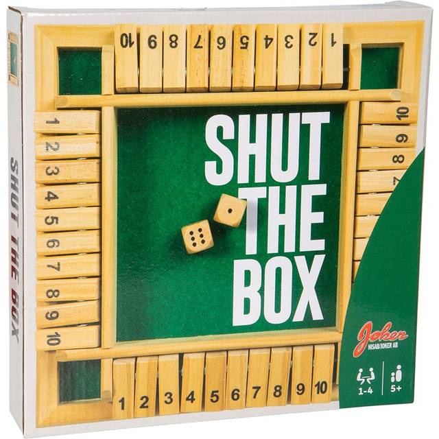 Shut The Box för 4 spelare – klassiskt tärningsspel i trä för hela familjen