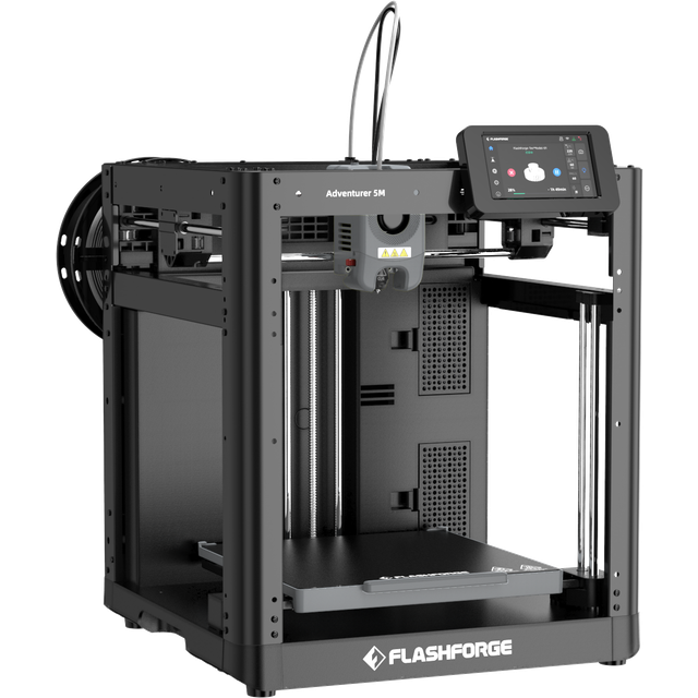 Flashforge Adventurer 5 m 3D-skrivare, höghastighets 3D-skrivare 600 mm/s med automatisk uppgradering, snabbbytesmunstycke och PEI-platta, 220 x 220 x 220 mm