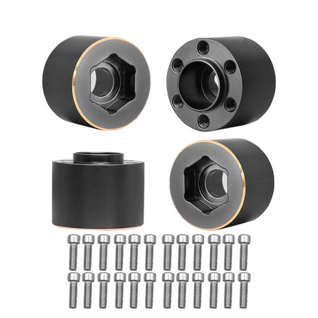 4Pcs Brass Weights 15mm Wheel Hex Hub Widen Adapter for 1/10 RC Crawler 1.9 2.2Inch Wheels Rim Axial SCX10 TRX4