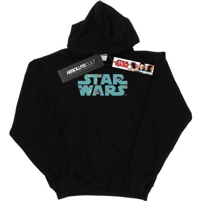 Retro X-Wing Pattern Logo Hoodie - Black - 7-8 Years