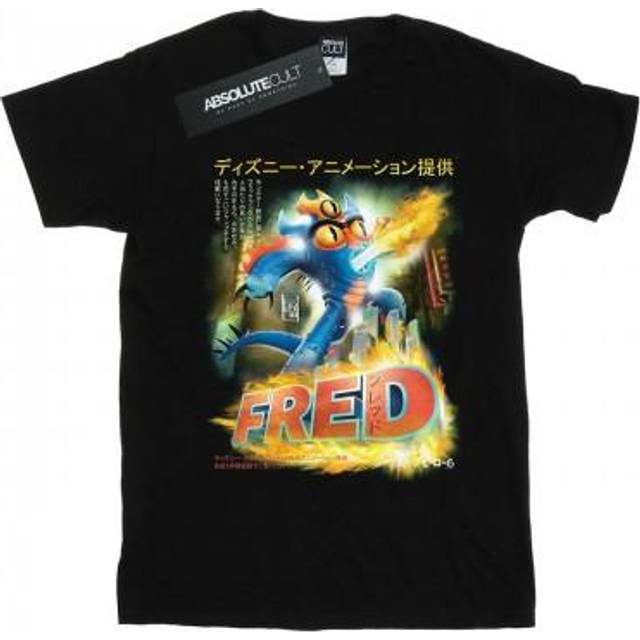 Disney Boys Big Hero 6 Fred Anime Poster T-Shirt 12-13 svart