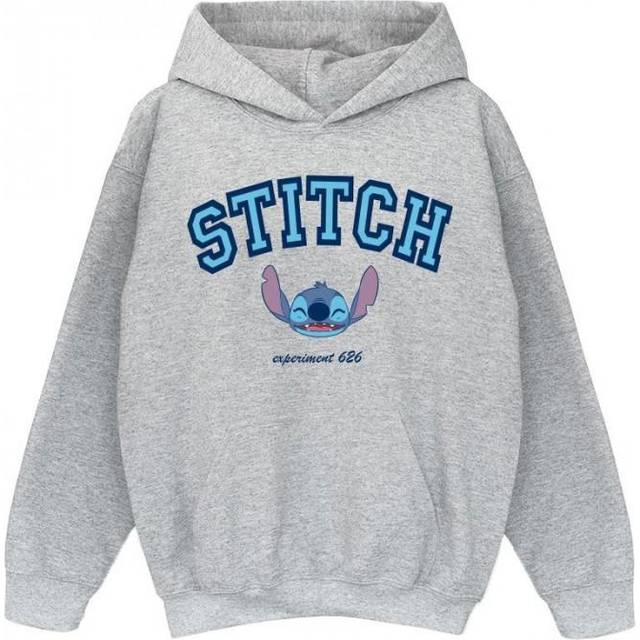 Disney - Stitch Collegial Girls Heather Printed Hoodie - Grey - Age 12-13 Years