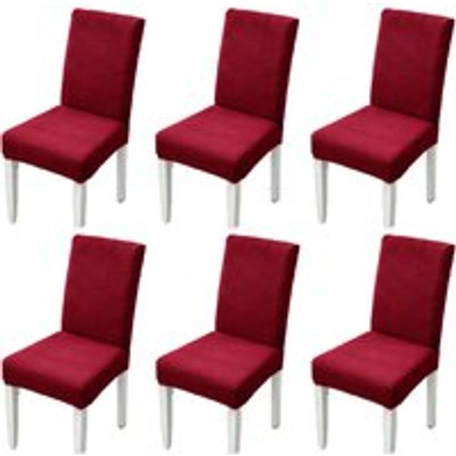 (YELLOW, 6PCS) Stretchy Universal Checkered Dining Chair Covers