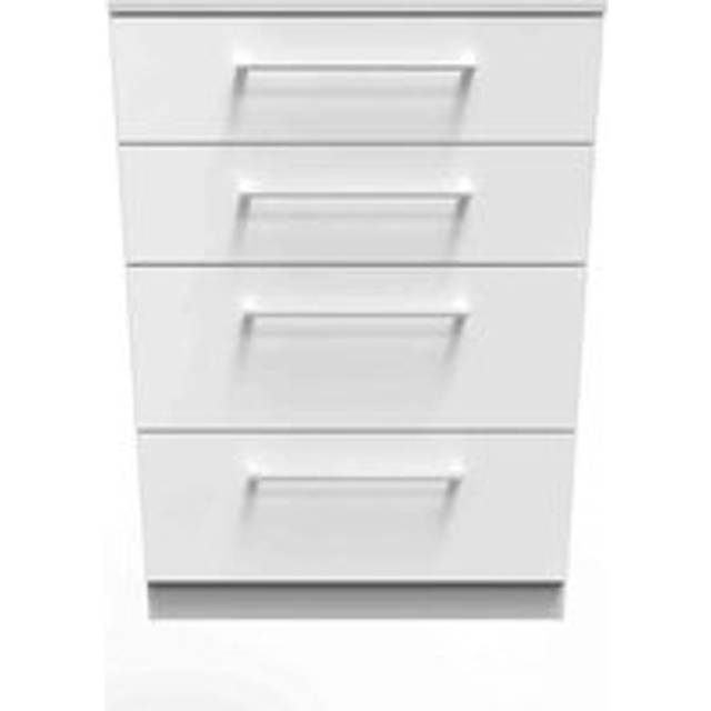 Welcome Furniture Ready Assembled Worcester 4 Drawer Deep Chest In White, White