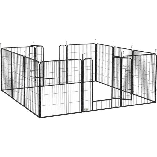 PawHut Heavy Duty 12 Panel Pet Exercise Pen 100cm, Grey