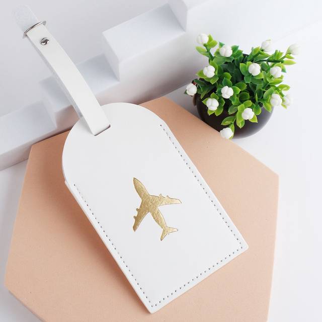 SHEIN Plane Graphic Luggage Tag Card Holder For Honeymoon Travel Accessories Suitcase Tag Name Tag Card Sleeve Hanging Tag Pendant Travel Essentials Travel