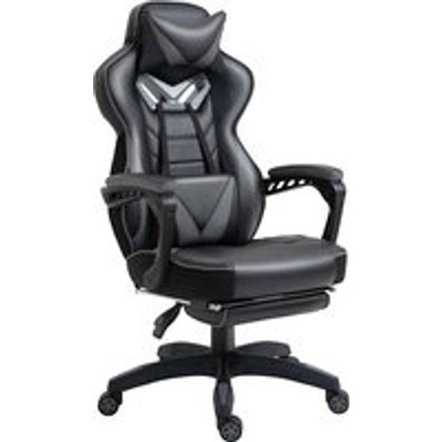 Vinsetto Ergonomic Racing Gaming Chair Office Desk Chair Adjustable Height Recliner w/ Wheels Lumbar Support Retractable Footrest Office Aosom UK