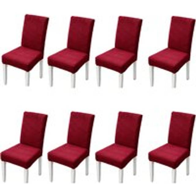 (YELLOW, 8PCS) Stretchy Universal Checkered Dining Chair Covers