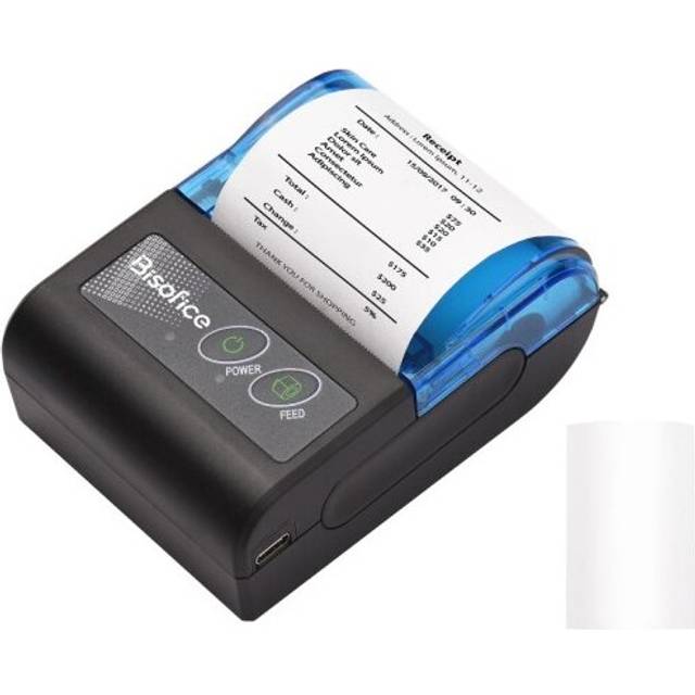 Bisofice Mini Thermal Printer Wireless USB Receipt Bill Ticket Printer with 58mm Print Paper Compatible with iOS Android Windows