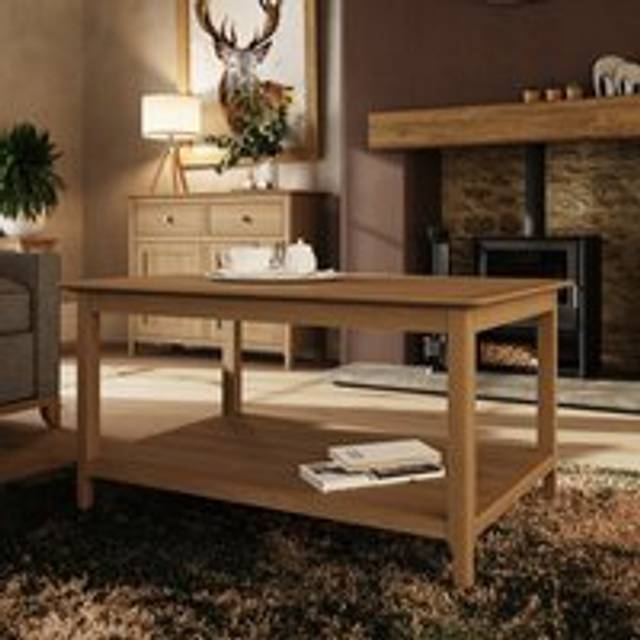 FW Style Taberno Solid Oak Coffee Table Natural, Brown