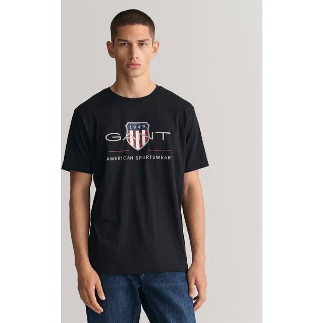 GANT Herr Reg Archive Shield Ss T-shirt, svart, 3XL