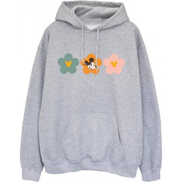 Disney Womens/Ladies Mickey Mouse Flowers Hoodie S grey