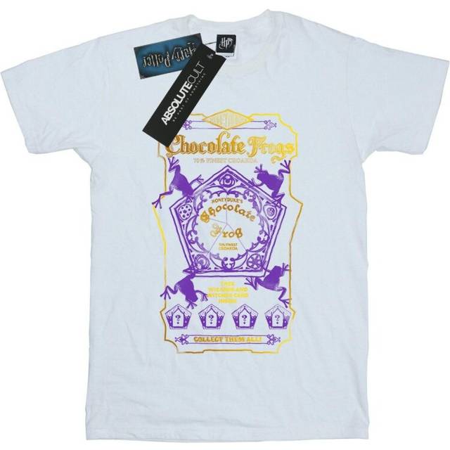 Chocolate Frogs Coloured Label Cotton Boyfriend T-Shirt - White - XL