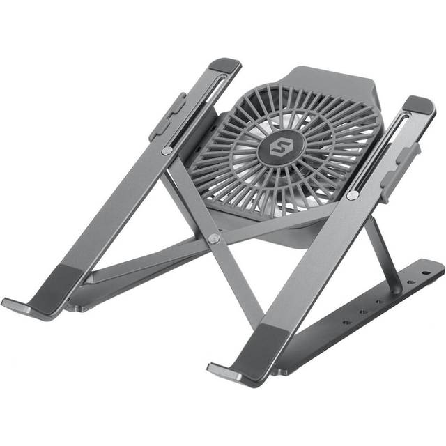 "Foldable Laptop Desk With Cooling Fan Heat Dissipation Laptop Tablet Stand Adjustable Aluminum Alloy 17"" Notebook Holder Stands"