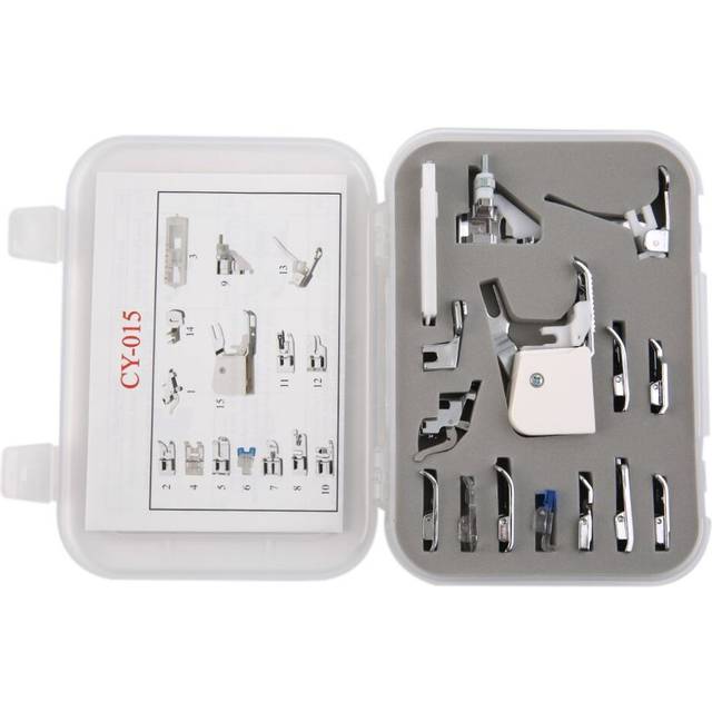 New 15 Piece Low Shank Sewing Machine Presser Feet Set Walking Foot Kit