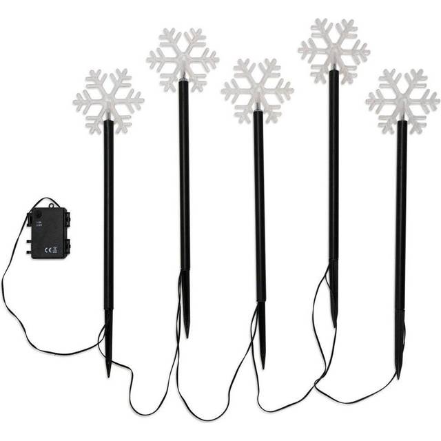 Valuelights - Christmas Snowflake Black Outdoor Ground Spike Light