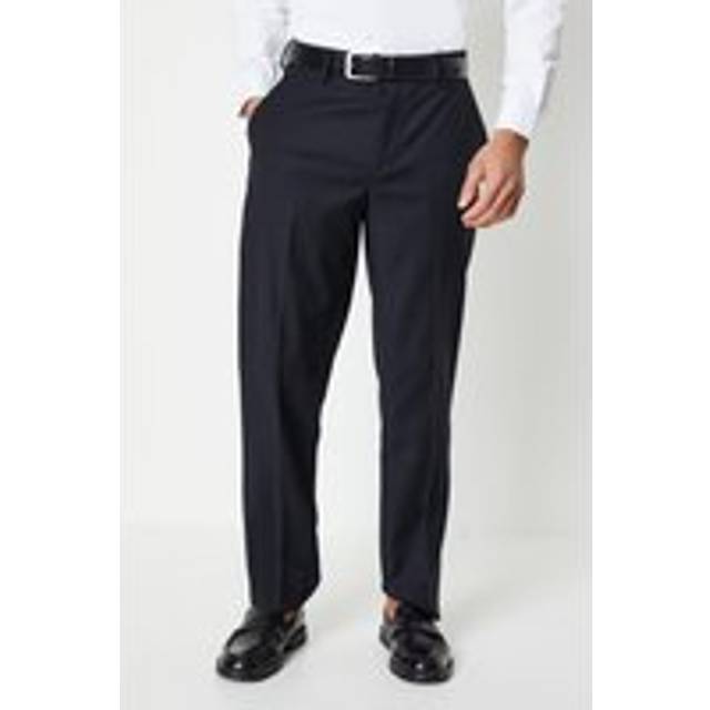 Mens Black Tailored Fit Tuxedo Suit Trousers - 36S
