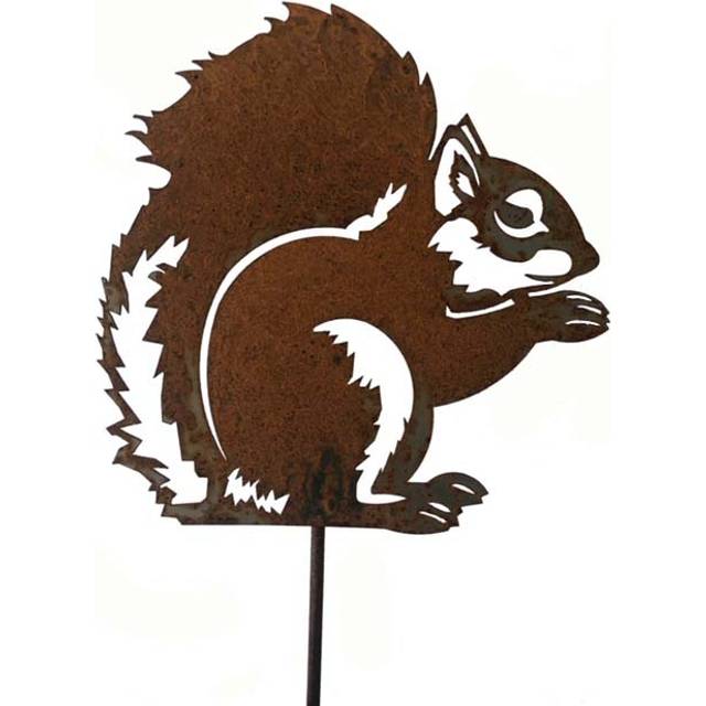 Squirrel on Stake - Steel - W20.3 x H20.3 cm - Antique Black