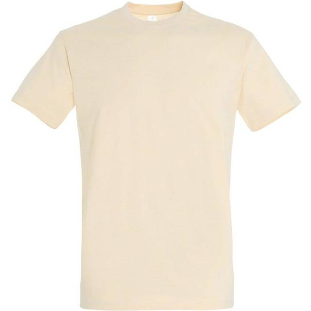 SOLS Mens Imperial Heavyweight Short Sleeve T-Shirt (Cream) Cotton - Size Small