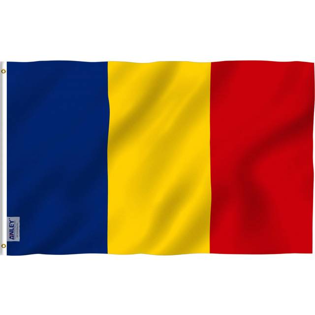 Fly Breeze 3x5 Feet Romania flag - Vivid Color and UV Fade Resistant - Canvas Header and Double Stitched - Romanian Flags Polyester with Brass